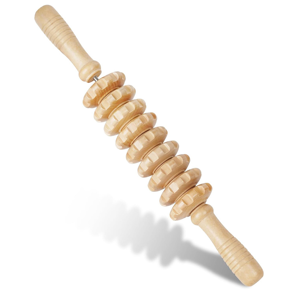 1 Buah Alat Pijat Kayu 9 Roda, - Reflexology Foot Roller ulasan dan harga