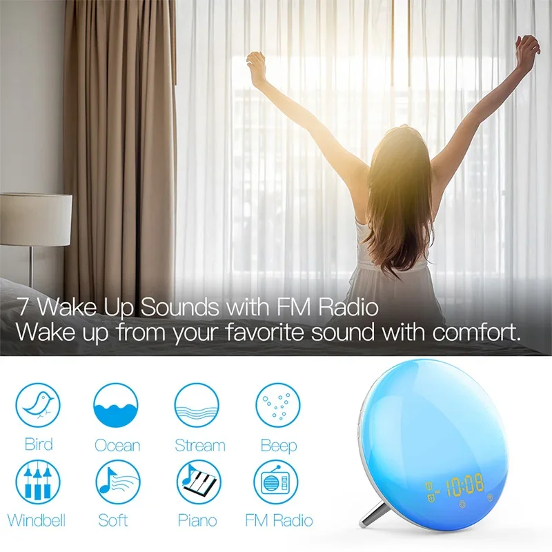 Jam Alarm lampu bangun hidup C - White Noise Machine Sleep ulasan dan harga