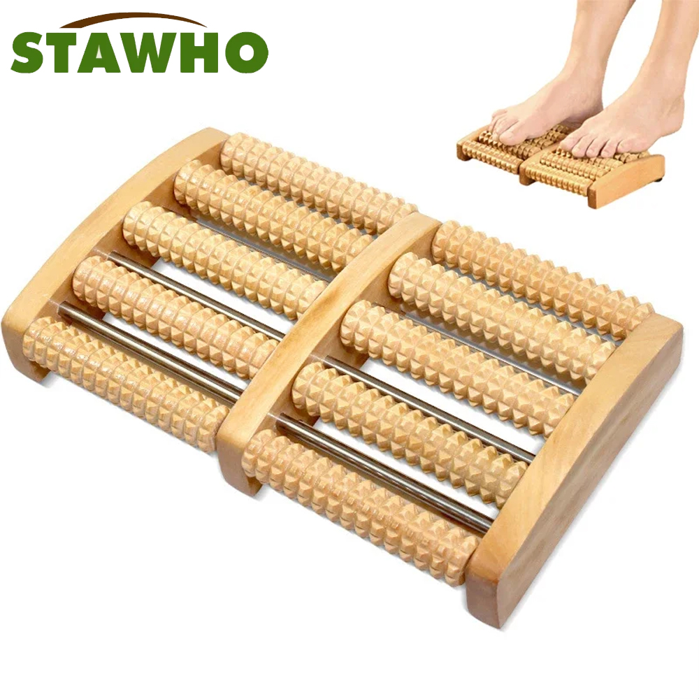 Rol pijat kaki kayu mengurangi - Reflexology Foot Roller ulasan dan harga